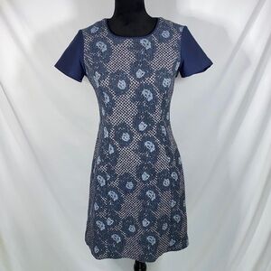 Nicole Miller For Mary Kay Floral Tweed Midi Dress Size 2P Petite